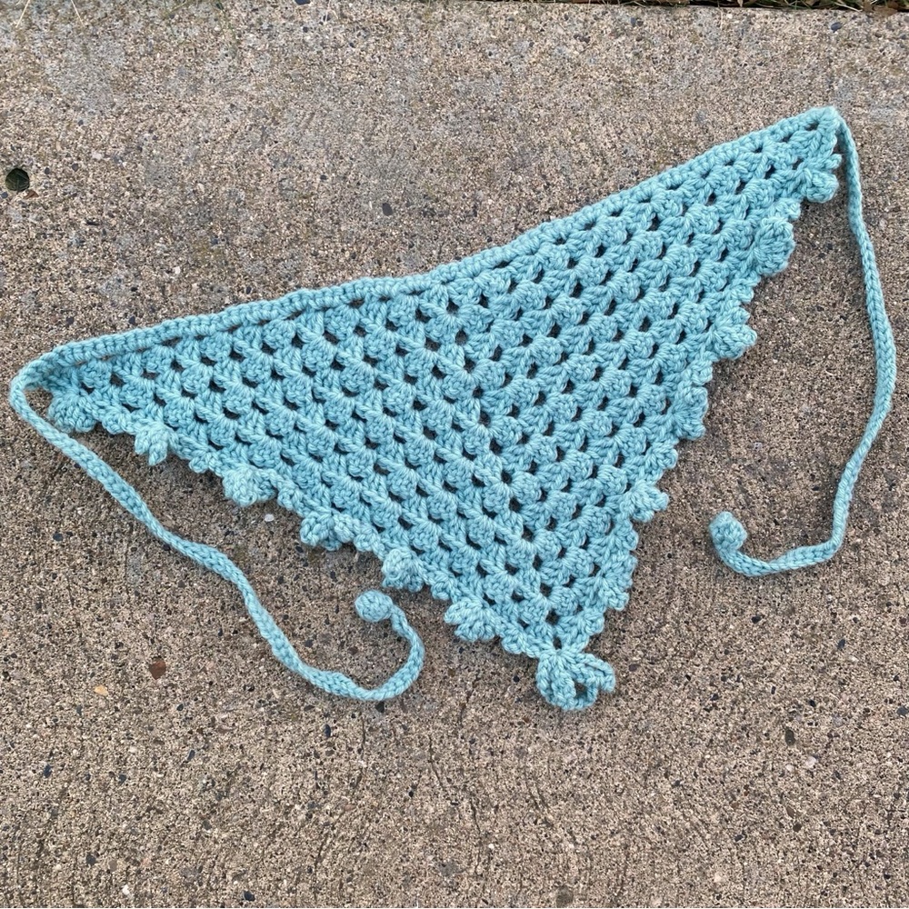 Pastel Green Granny Square Bandanna